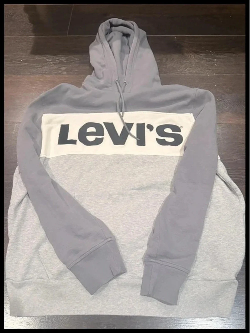 Levi’s Colorblock Logo Pullover Hoodie Men’s XL Gray White 137